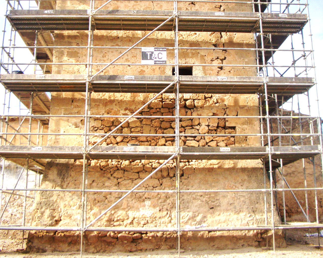 fachada restauración obra