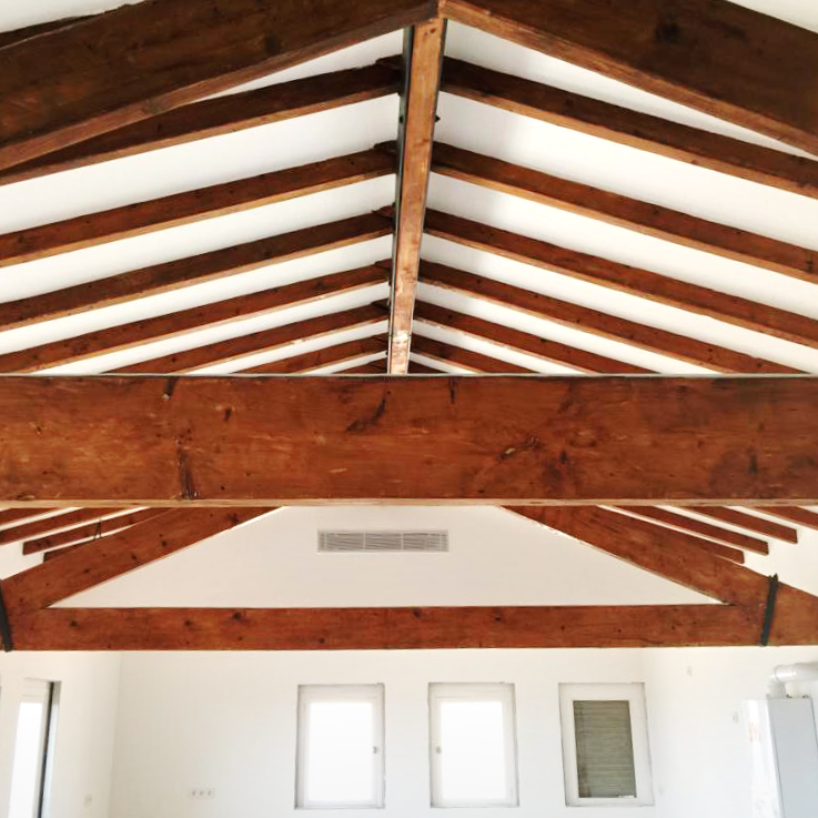 techo reforma vigas madera